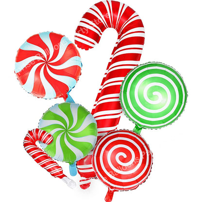 Christmas Candy Cane Foil Balloons Xmas Red Green Sweet Candies Balloon Christmas Gift Box Ballon Birthday Party Home Decoration