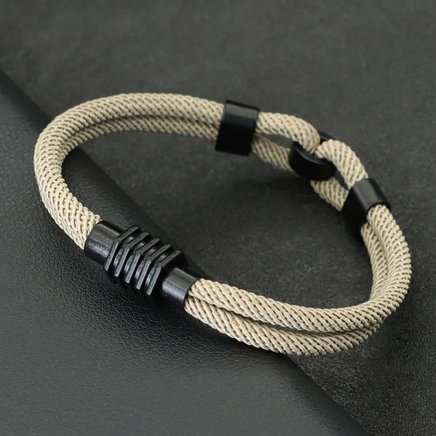 New Stylish Grade A 4mm Rope Bracelet For Men Magnet Buckle Nautical Wrap Braclet Bangle Cycling Hand Accessories Pulseria Homme