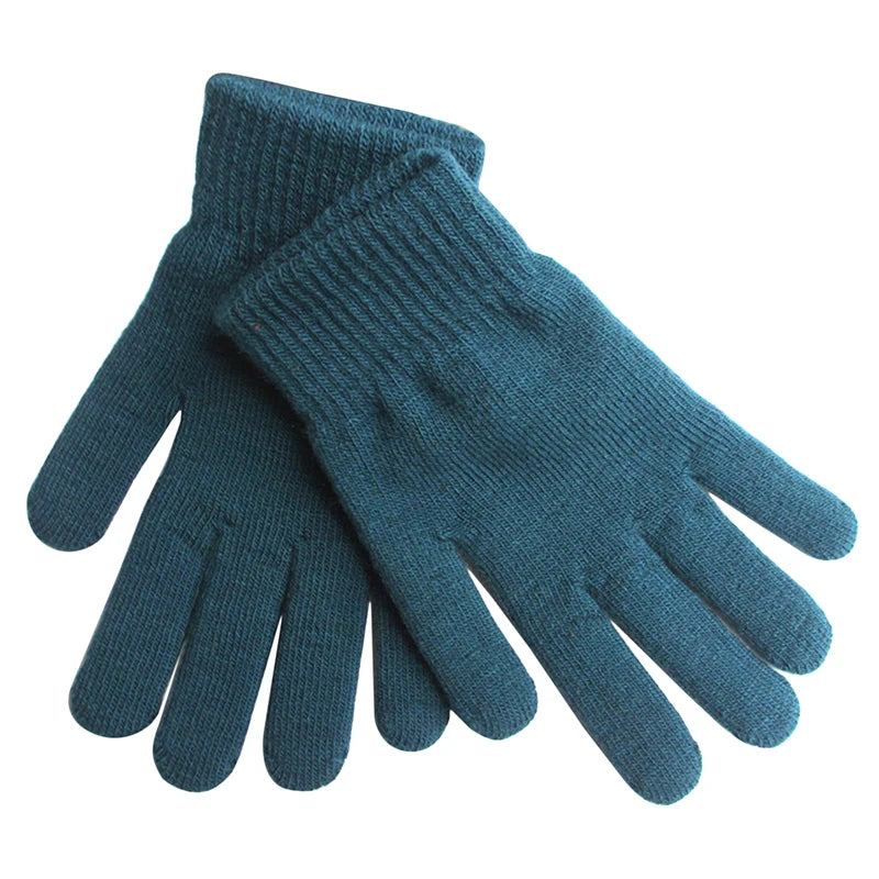 Women Cashmere Knitted Gloves Autumn Hand Warmer Winter Thicken Lining Full Fingered Mittens Skiing Short Wrist Gloves Warm