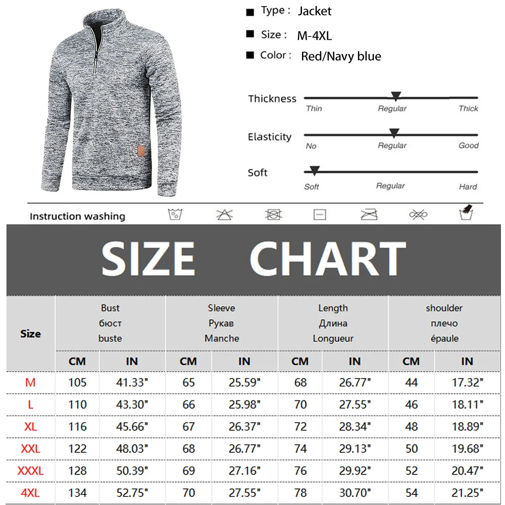 Men Sweatshirts Spring Thicker Pullover Half Zipper Pullover for Male Hoody Outdoor Sweatshir Autumn Solid Color Turtleneck Swea