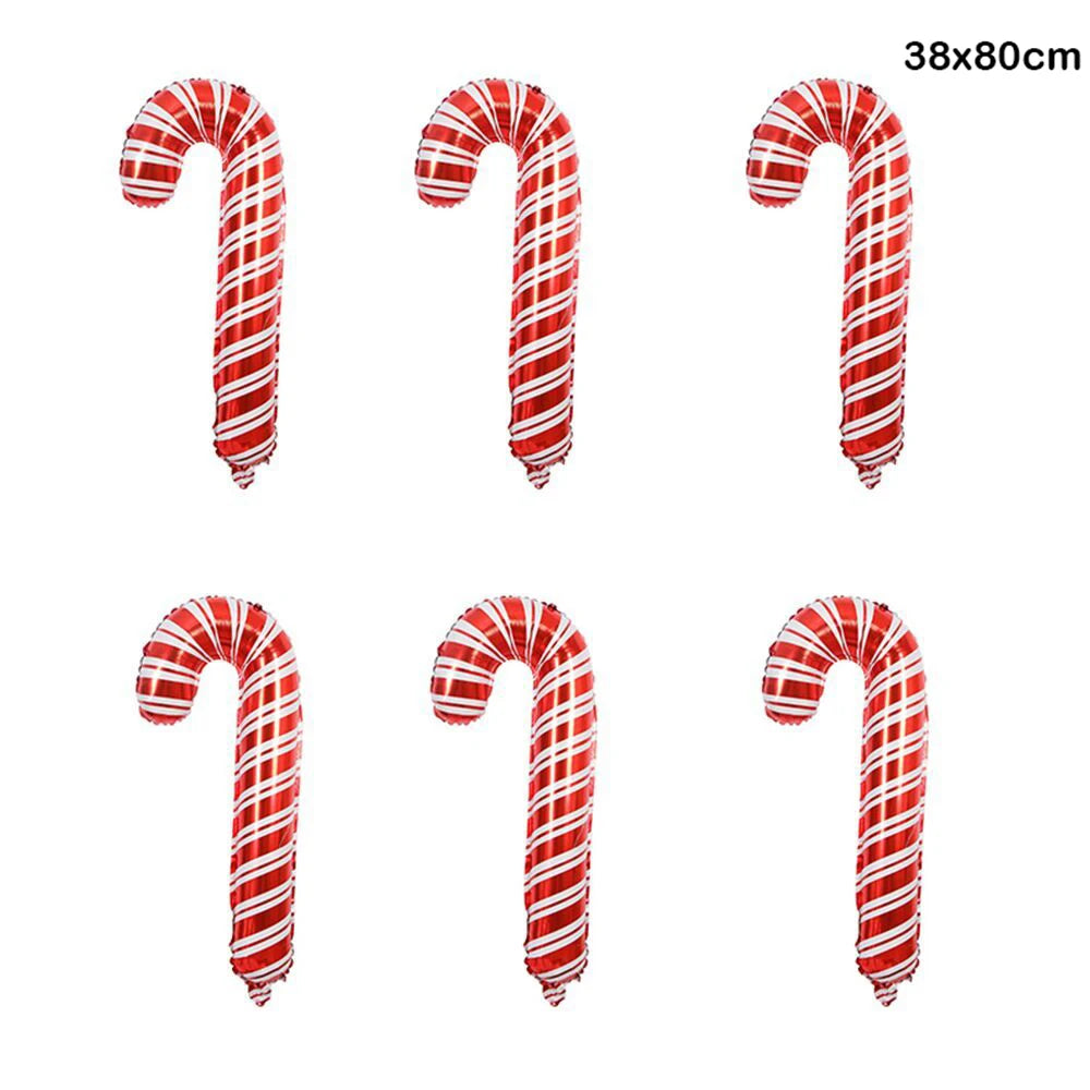 Christmas Candy Cane Foil Balloons Xmas Red Green Sweet Candies Balloon Christmas Gift Box Ballon Birthday Party Home Decoration