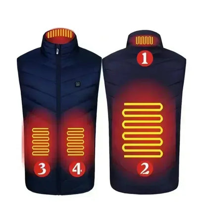 21 Zone Heating Vest Men's USB Infrared Thermal Jacket Smart Heating Clothes New Winter Cold-proof Thick Sleeveless Coat Hiking