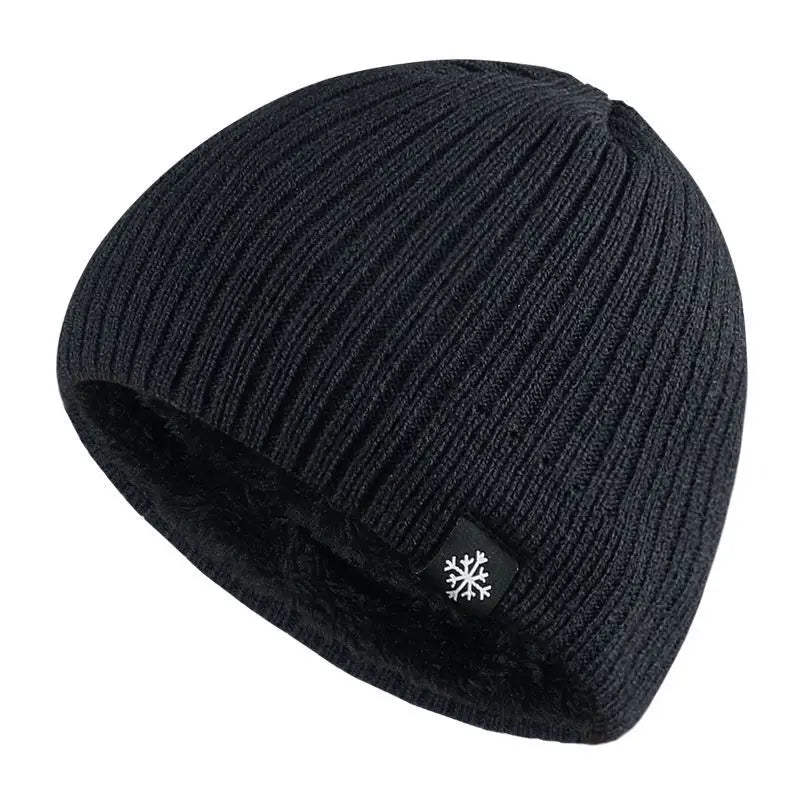 Autumn and Winter Thick Fleece Blended Knitted Hat for Men and Women