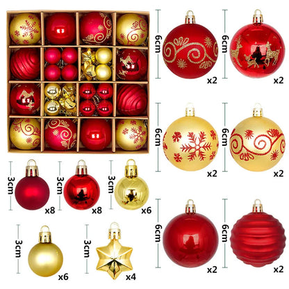 Christmas Ball Ornament Set Big Xmas Tree Hanging Pendant Snowflake Merry Christmas Decoration for Home 2025 New Year Party Gift