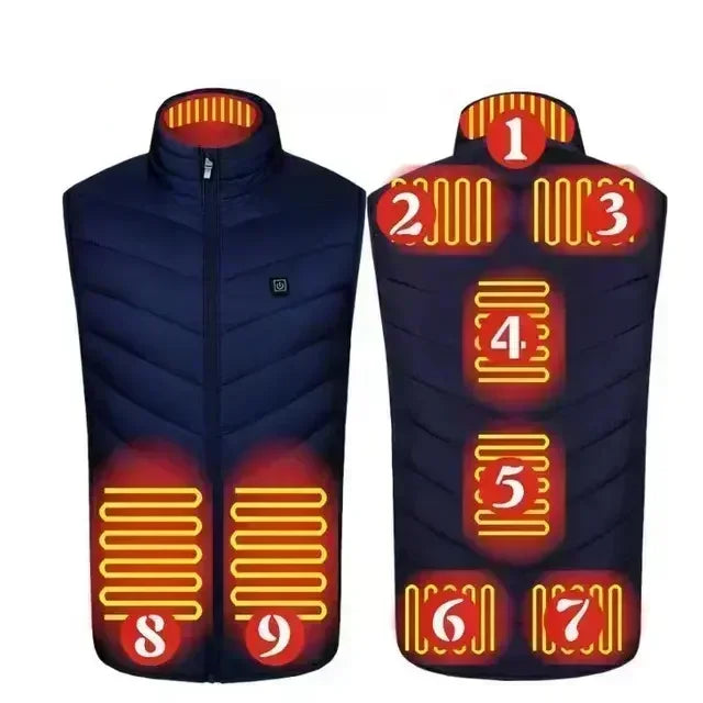 21 Zone Heating Vest Men's USB Infrared Thermal Jacket Smart Heating Clothes New Winter Cold-proof Thick Sleeveless Coat Hiking