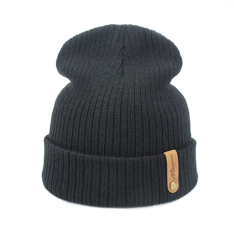 Brand Oohmy Knitted Hats for Men Women, Skullies Caps, Warmer Bonnet, Casual Cap, Monochromatic, Male and Female, Winter, 2024