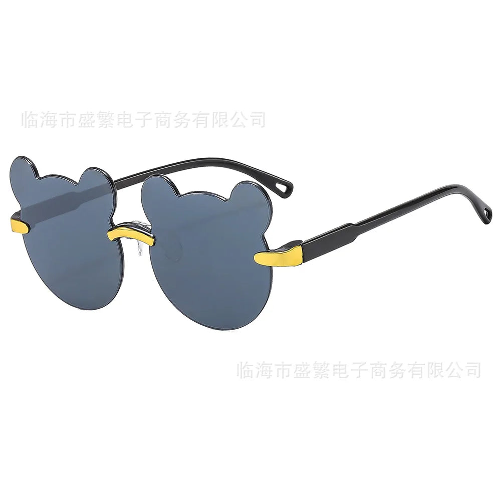 Kids Sun Sunglasses Bear Shape Children Glasses Trendy Girls Cartoon Eyeglasses Shades Driver Anti-Glare Boys Cartoon Sunglasses