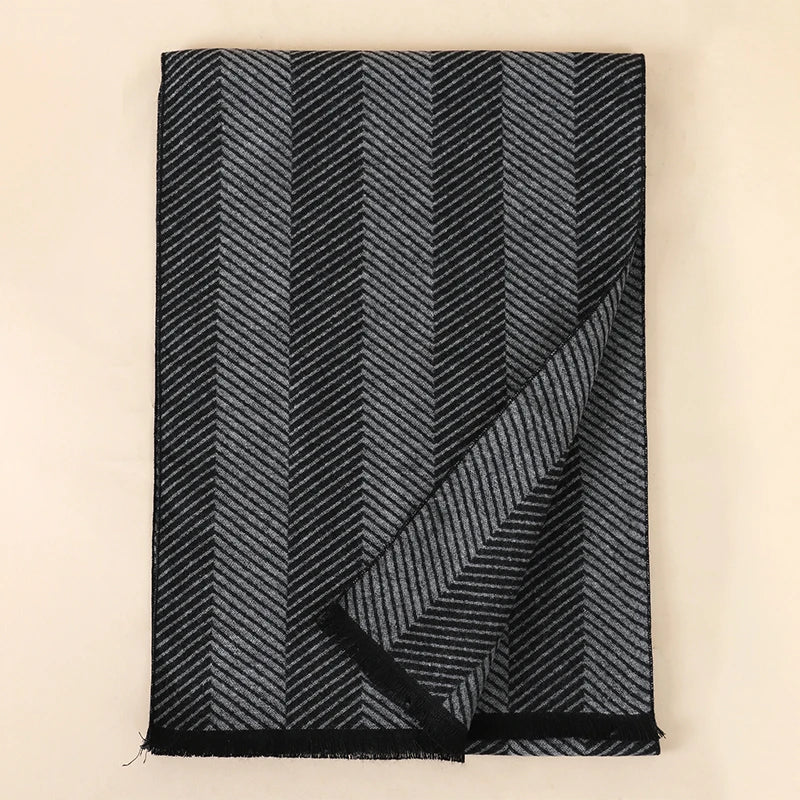 NEW Fashion Winter Men's Cotton Scarf Warm Neckerchief Patchwork Striped Scarves Soft Long Casual Male Bufanda Pashmina Shawl