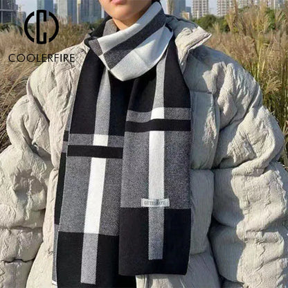 Winter Men Scarf Keep Warm Scarf Casual Fashion Brand Designers Knit Neckerchief Patchwork Wool Cashmere Scarf Shawl Wrap AC2228