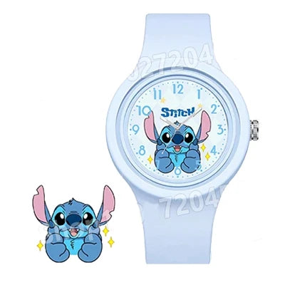 10 Styles Disney Stitch Girls Watch Cartoon Stich Round Silicone Strap Analog Digital Watch Boys Children Toys Birthday Gifts