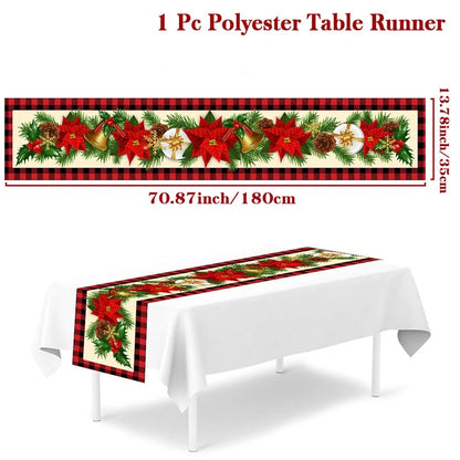 2024 Christmas Table Runners Merry Christmas Decoration for Home Tablecloth Table Cover Xmas Gifts Navidad Noel New Year 2025