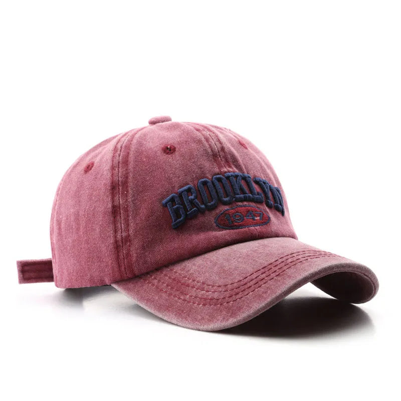 Retro brooklyn Letter Embroidery Baseball Caps Spring Summer Men Women Cotton Adjustable Casual Hat Hip Hop Streetwear Sun Hats