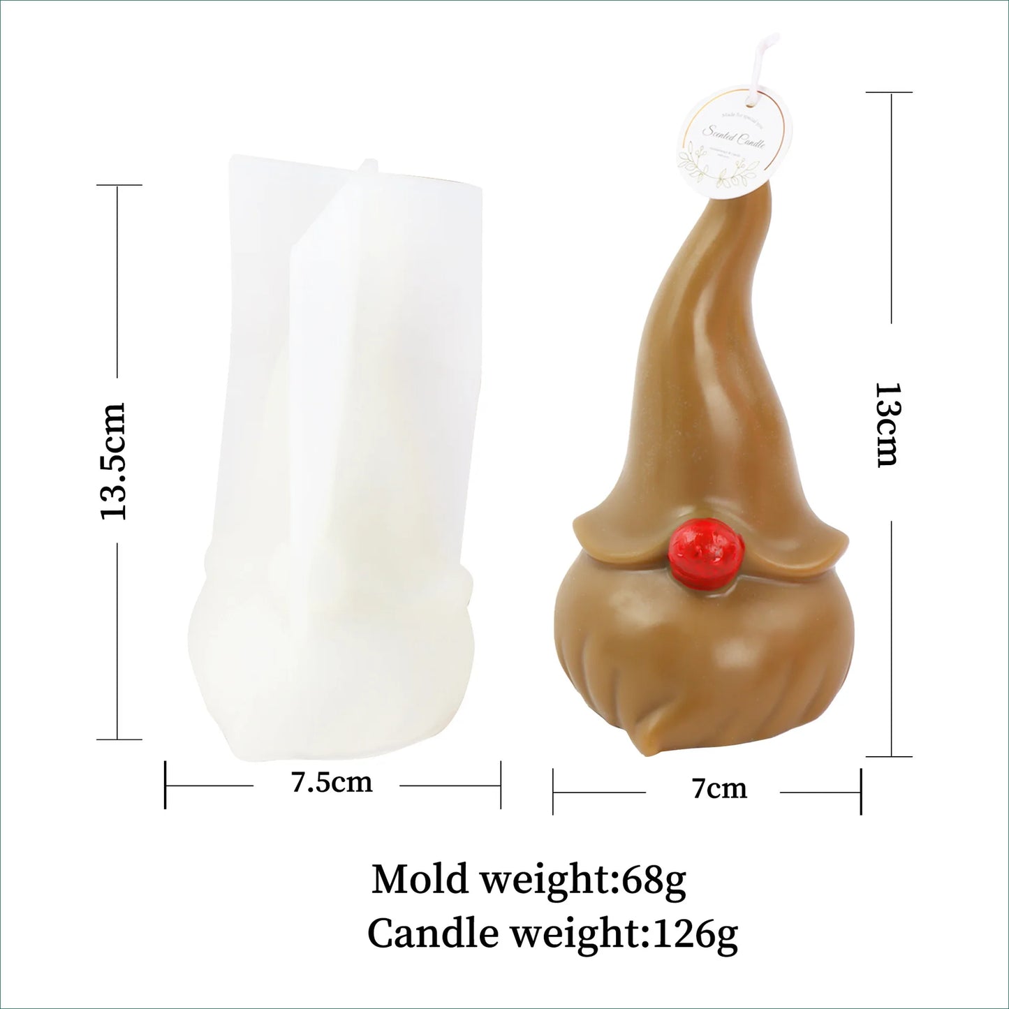 3D Christmas Tree Candle Silicone Mold DIY Christmas Candle Making Kit Handmade Soap Plaster Resin Baking Tools Holiday Gifts