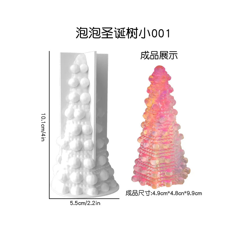 3D Christmas Tree Candle Silicone Mold DIY Christmas Candle Making Kit Handmade Soap Plaster Resin Baking Tools Holiday Gifts