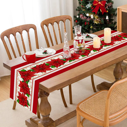 2024 Christmas Table Runners Merry Christmas Decoration for Home Tablecloth Table Cover Xmas Gifts Navidad Noel New Year 2025