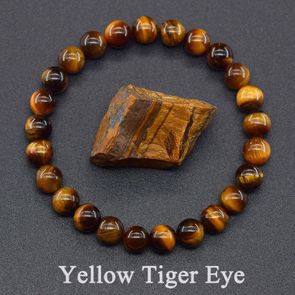 5A Natural Tiger Eye Bracelets Men Women Charm Natural Stone Jewelry Health Protection Soul Healing Couple Crystal Bead Bracelet