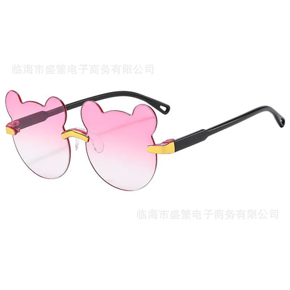 Kids Sun Sunglasses Bear Shape Children Glasses Trendy Girls Cartoon Eyeglasses Shades Driver Anti-Glare Boys Cartoon Sunglasses