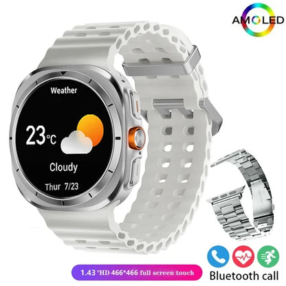 2024 New Multifunction Galaxy Smart Watch 7 Ultra Men AMOLED Screen Multi-Function Sports Fitness Tracker Health Men Smartwatch