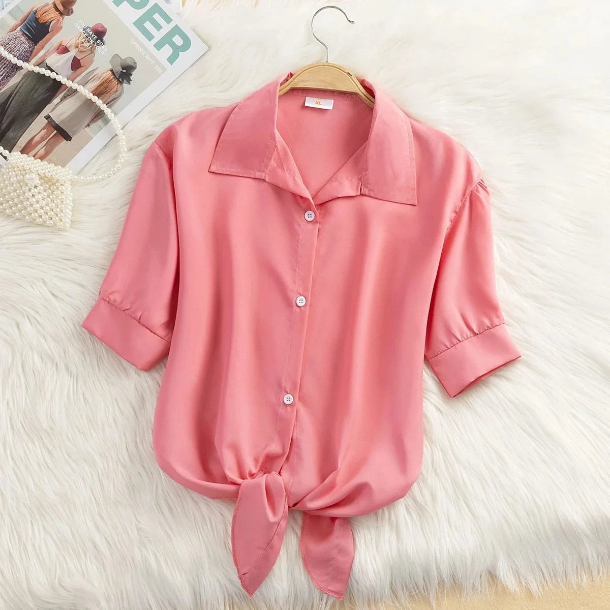 New Womens Tops Fashion Women Summer Chiffon Blouse Short Sleeve Casual Shirt White Ropa Mujer Blusas Feminino