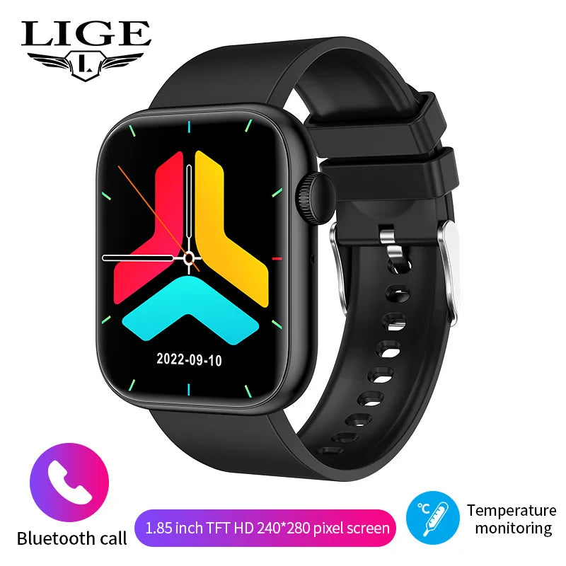 LIGE New Smart Watch 2024 Wireless Charging Smartwatch Bluetooth Calls Men Women Smartwatches Fitness Bracelet Custom Watch Face