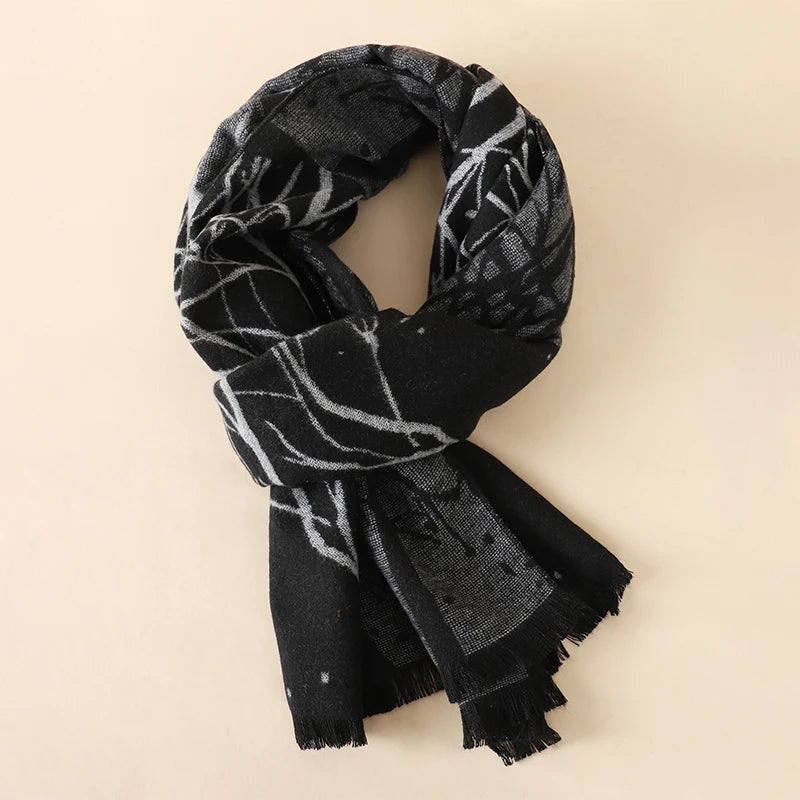 NEW Fashion Winter Men's Cotton Scarf Warm Neckerchief Patchwork Striped Scarves Soft Long Casual Male Bufanda Pashmina Shawl