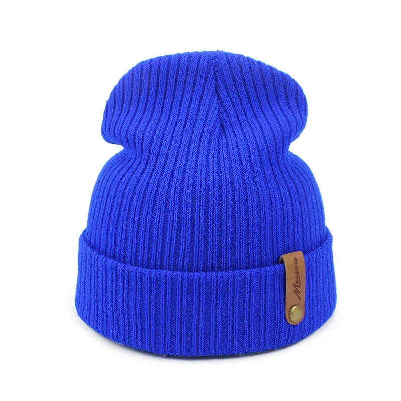 Brand Oohmy Knitted Hats for Men Women, Skullies Caps, Warmer Bonnet, Casual Cap, Monochromatic, Male and Female, Winter, 2024