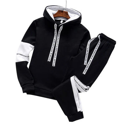 Winter Hoodie Sets Men Tracksuit Casual Hoodies Sweatshirt Piece Set Male Pullover Hoody Fashion Streetwear Clothes