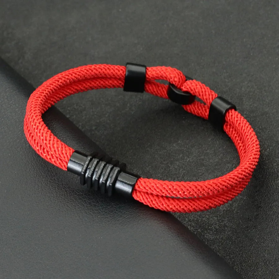 New Stylish Grade A 4mm Rope Bracelet For Men Magnet Buckle Nautical Wrap Braclet Bangle Cycling Hand Accessories Pulseria Homme