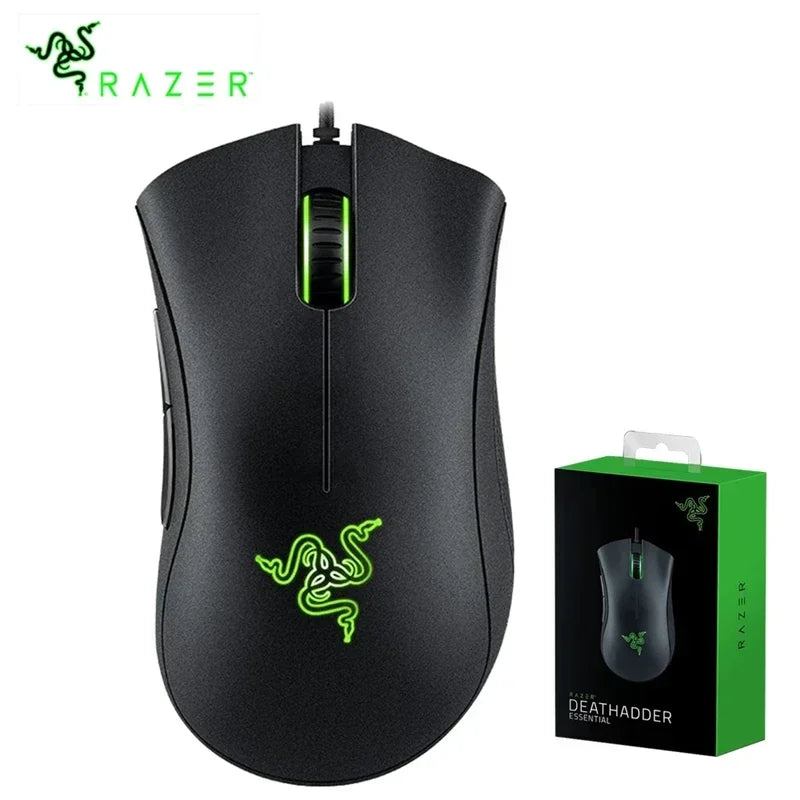 Original Razer DeathAdder Essential Wired Gaming Mouse Mice 6400DPI Optical Sensor 5 Independently Buttons For Laptop PC Gamer