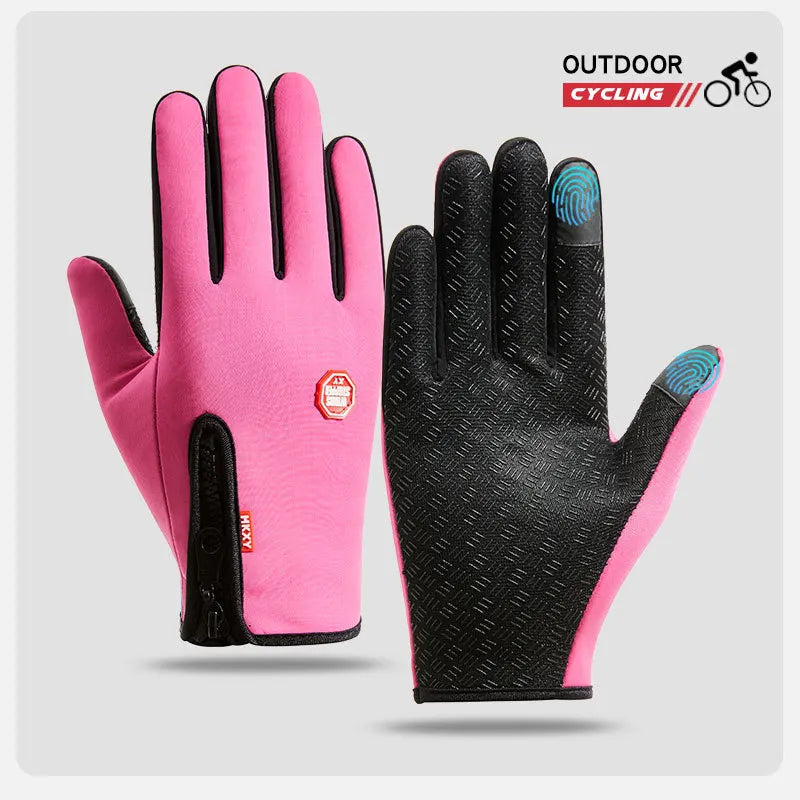 Men's Cycling Gloves Winter Touchscreen Warm Women Bicycle Gym Outdoor Driving Motorcycle Waterproof Thermal Non-Slip Gloves