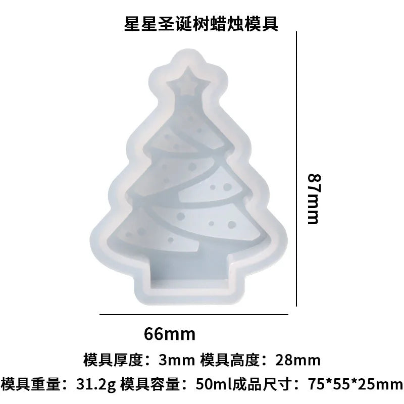 3D Christmas Tree Candle Silicone Mold DIY Christmas Candle Making Kit Handmade Soap Plaster Resin Baking Tools Holiday Gifts