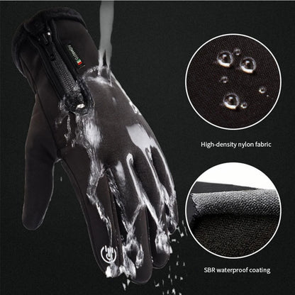 Motorcycle Gloves Winter Thermal Fleece Lined Winter Water Resistant Skin-friendly Touch Screen Outdoor Moto Riding Ski Gloves