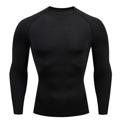 Mens Sport Compression Sweatshirt Gym Tight Running Tops for Fitness T-shirt Muscle Training Clothes Jogging Rashguard Dry Fit