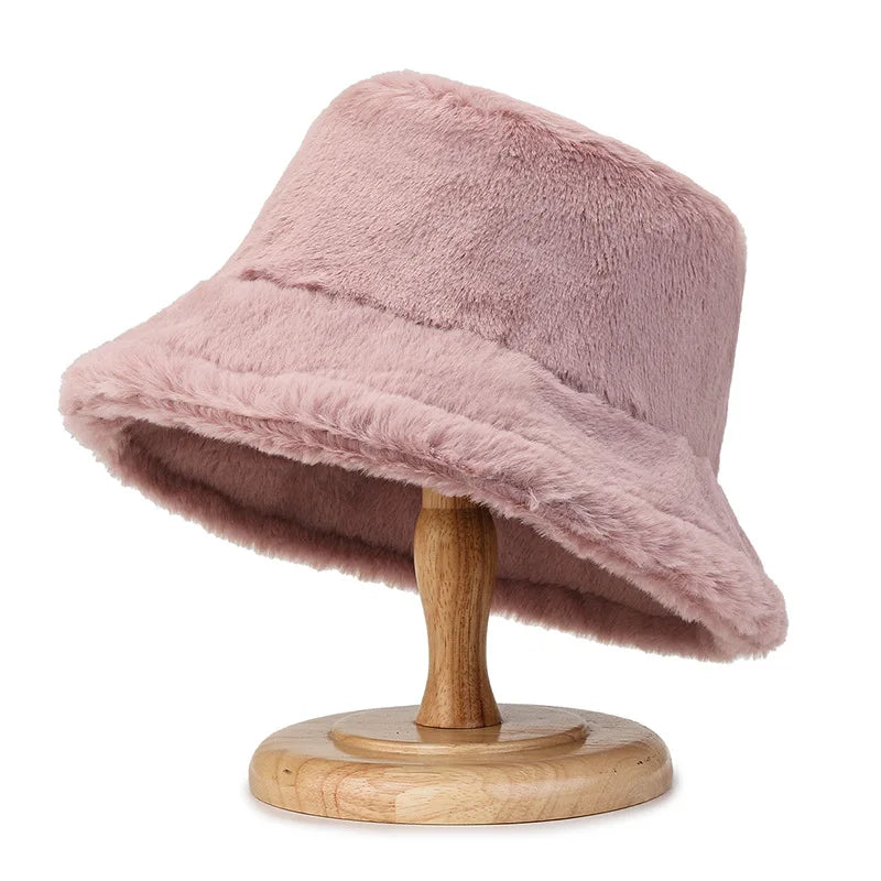 New Women Warm Thick Bucket Hats Cool Panama Lady Autumn Winter Outdoor Solid Color Fisherman Cap Hat For Women