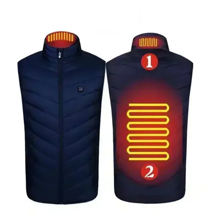 21 Zone Heating Vest Men's USB Infrared Thermal Jacket Smart Heating Clothes New Winter Cold-proof Thick Sleeveless Coat Hiking