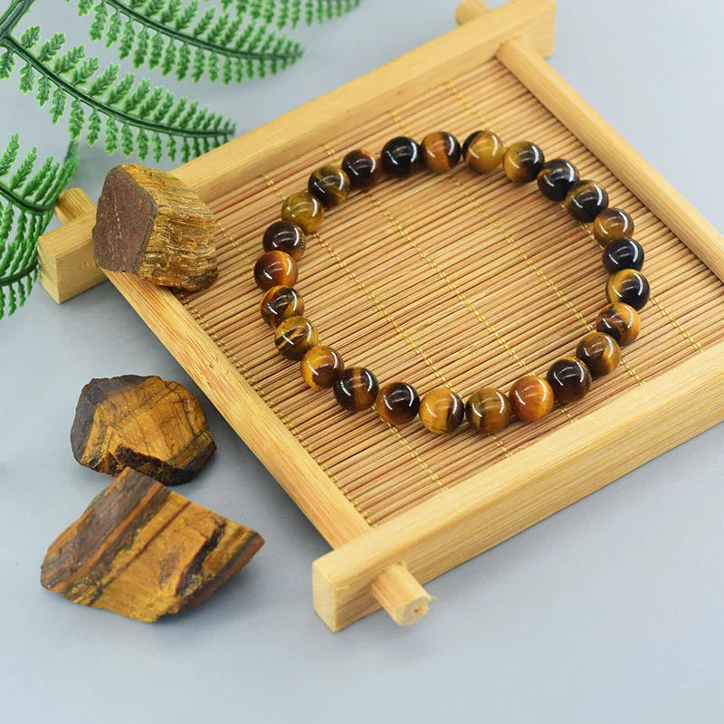 5A Natural Tiger Eye Bracelets Men Women Charm Natural Stone Jewelry Health Protection Soul Healing Couple Crystal Bead Bracelet