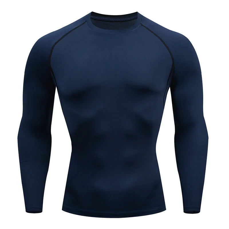 Mens Sport Compression Sweatshirt Gym Tight Running Tops for Fitness T-shirt Muscle Training Clothes Jogging Rashguard Dry Fit