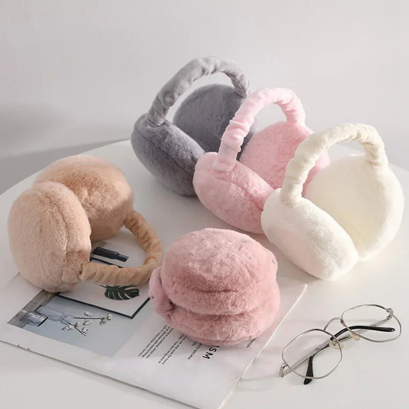 2022 New Soft Plush Ear Warmer Winter Warm Earmuffs for Women Fashion Solid Earflap Outdoor Cold Protection Ear-Muffs Ear Cover