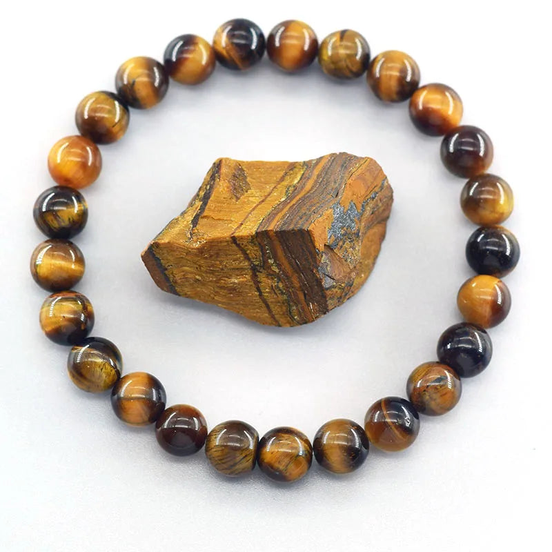 5A Natural Tiger Eye Bracelets Men Women Charm Natural Stone Jewelry Health Protection Soul Healing Couple Crystal Bead Bracelet