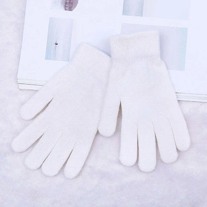 Women Cashmere Knitted Gloves Autumn Hand Warmer Winter Thicken Lining Full Fingered Mittens Skiing Short Wrist Gloves Warm