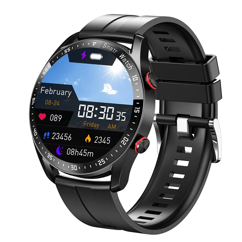 2024 New Bluetooth Call Smart Watch Men 360*360 HD Display Heart Rate Fitness Tracker ECG+PPG Business Smartwatches For Huawei