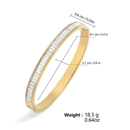 RAKOL Trendy Nail Winding Zirconia Bangles for Women Geometric Multi Layer Cross Bracelets Creative Party Daily Jewelry